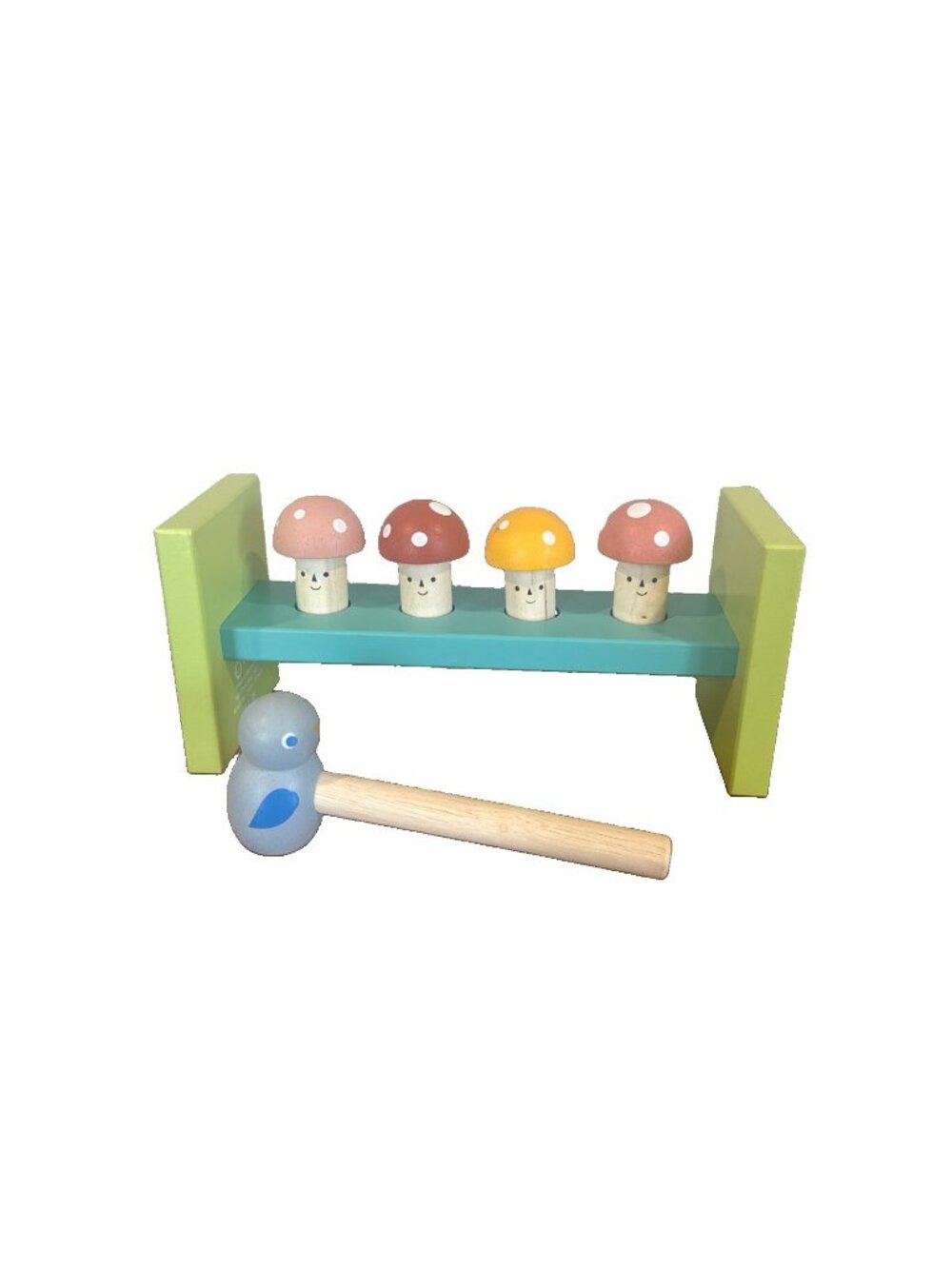 Mentari Wooden mushroom Hammer Toy Bird Hammer Pounding Montessori Toddler